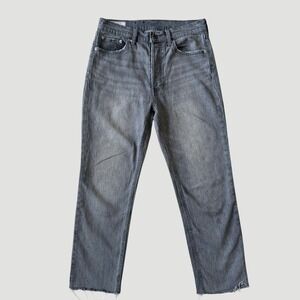 Gap Womens Cheeky Straight High Rise Jeans Sky Gray Raw Hem 28/6R ankle capsule